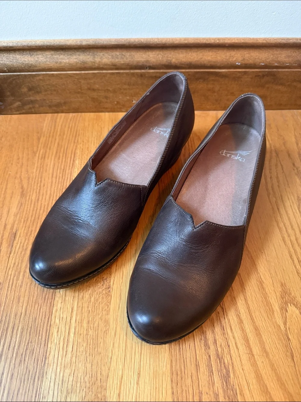 Dansko Liliana Nubuck Leather Wedge Loafer Removable Contoured FB EU40 US 9.5-10